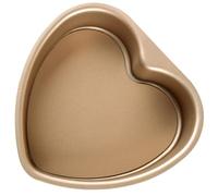 OUNONA Moule à Gâteau de Cœur, Acier Inoxydable, Antiadhésif | Démontable et Facile à Ranger, Usage Maison ou Pâtisserie Professionnelle, Forme Cœur, Coloris Or