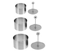 OUNONA Moules Faciles à Nettoyer et Transporter Ronds Argentés en Acier Inoxydable Lot de 3 Accessoires de Décoration Cuisine pour Plats Froids