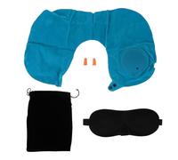 OUNONA Oreiller Cervical Gonflable de U Coussin de Soutien Cervical Bleu Ensemble 4 Pièces pour Voyages et Détente Léger et Compact Facile à Ranger Transporter