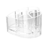 OUNONA Organisateur de Cosmétiques Transparent en Acrylique Boîte de Rangement Multifonction de Cœur Étui à Rouge à Lèvres Multi-Grilles pour Accessoires Maquillage Support Pinceaux