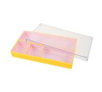 OUNONA Organisateur de Pièces D’horlogerie Plastique avec Couvercle, Rangement Compact Jaune, Support de Réparation Montre pour Atelier et Loisirs Créatifs, Petit Plateau Multifonction