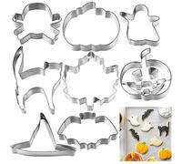 ounona ounona Halloween Emporte-pièce en Acier Inoxydable Emporte-pièce à Biscuits 8pcs Accessoire de Cuisson pour Biscuits Fondant
