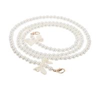 OUNONA Outil D'aide la Fermeture Éclair pour Robe avec Tirette en Métal 21 Mm, Mousqueton Forme Pince de Homard, Chaîne Perles Blanc 120 Cm, Accessoire Dressing Ergonomique pour Femmes