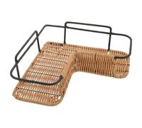OUNONA Panier d'angle Mural en Plastique Tressé Style Rustique Boho, Étagère Triangulaire Suspendue pour Rangement Multi-usages la Cuisine et Chambre