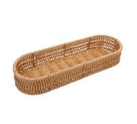 OUNONA Panier de Rangement Tressé Main Imitation Rotin Rectangulaire pour Couverts Baguettes et Épices Grand Organisateur de Tableware Support Ustensiles de Cuisine Pratique et Élégant