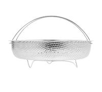 OUNONA Panier Vapeur Inox pour Cuisson Plateau Perforé Réutilisable Insert Panier Riz Compatible Autocuiseur Support Stable pour Petits Pains et Œufs