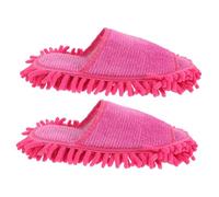 OUNONA Pantoufles de Sol Microfibre Chenille et Polaire pour Femmes Chaussons Intérieurs Antidérapants Absorbants pour Nettoyage et Ménage Confortables et