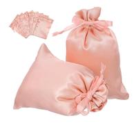 OUNONA Paquet à Postiche En Satin 10 Pcs 10 * 15 Cm Cordon De Serrage Rangement Pour Extensions De Cheveux Paquet De Voyage Pour Perruques Couleur