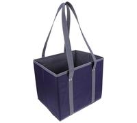 OUNONA Paquet de Courses Réutilisable Grand Format avec Longues Anses, Tissu Épais Résistant, Couleur Bleu Foncé, Pliable et Portable - Paquet Fourre-Tout pour Supermarché, Travail