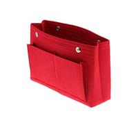 OUNONA Paquet De Rangement en Feutre Multifonction, Trousse De Maquillage Pliable Rouge, Organiseur Multi-Poches Moyen, Léger Et Lavable, pour Femmes, Usage Quotidien Et Voyage