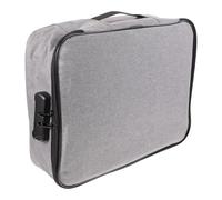 OUNONA Paquet de Rangement pour Documents de Voyage Multifonction Serrure Tissu Oxford Gris Grand Volume à 3 Compartiments Organiseur Portable pour Certificats Passeports et Cartes