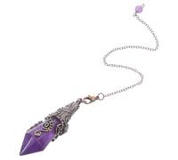 OUNONA Pendule Hexagonale en Cristal Naturel avec Chaîne en Cuivre pour, Divination et Décoration Spirituelle Femme