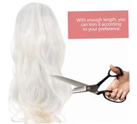 OUNONA Perruque Cosplay Homme Longue Chevelure Droite Haute Température pour Costume Traditionnel Chinois et Hanfu Perruque Blanche et Naturelle