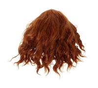 OUNONA Perruque courte bouclée orange pour femme - Perruque synthétique ondulée mi-longueur - Rouge orangé - Idéale pour les fêtes, le quotidien, le cosplay, Halloween, Noël et les occasions