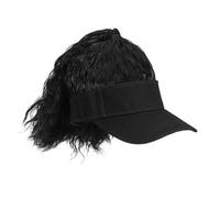 OUNONA Perruque De Casquette De Baseball Perruques De Capuchon Extensions De Queue De Cheval Extension De Queue De Cheval Courte Synthétiques Courtes Fil Haute Température Noir