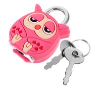 OUNONA Petit Cadenas Métallique Mini Vintage Rose Motif Hibou Cadenas de Sécurité pour Armoire et Bagage pour Voyage et Coffret Créatif Serrure à Clé Robuste