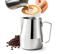 OUNONA Pichet À Lait Inox 1000 ml Verseur À Latte Pour Mousse De Lait Et Cappuccino Bec Précis Pour Motifs Léger Facile À Nettoyer Accessoire Barista Pour Café Maison