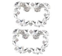OUNONA Pince à Chaussures de Mariage en Métal Cristaux Carrés Accessoire Décoratif Brillant pour Femme Compatible Ballerines Sandales Escarpins Décoration Élégante pour Fêtes et