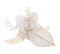 OUNONA Pince à Cheveux de Fleur Dorée de Pétale Épingle à Cheveux pour Mariée Accessoire Élégant Perles Nacrées Coiffure Tresse et Queue de Cheval Décoration Naturelle et Féminine