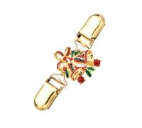 OUNONA Pince à Col de Pull de Noël Cloche et Cristaux Clip de Pull pour Femmes et Filles Accessoire Festif pour Cardigan Décoration Élégante et Scintillante pour Vêtements de Noël