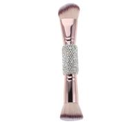 OUNONA Pinceau fond de teint : Pinceau de maquillage à double extrémité avec manche en strass et poils doux pour fond de teint, blush, poudre et contouring - Outil de beauté pour femmes