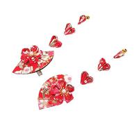 OUNONA Pinces à Cheveux Forme de Cloche avec Motif de Fan Accessoires pour Filles Élégance Traditionnelle et pour Fêtes et Événements Spéciaux