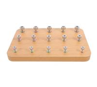 OUNONA Planche en Bois Perforée pour Rééducation Main Écrous et Boulons Entraînement Coordination Œil-Main Jeu Motricité Fine Équipement Physiothérapie pour Exercices Doigts Usage