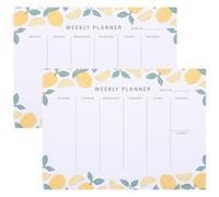 OUNONA Planificateur Hebdomadaire 2pcs en Papier, Bloc-notes à Détacher, Facile à Écrire, pour Organiser Emploi du Semaine sur Bureau