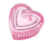 OUNONA Plat à Dappen en Verre Cristal avec Couvercle, Forme Cœur Rose, Haute Brillance, pour Manucure et Nail Art, Design Élégant Japonerie