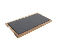 OUNONA Plateau Rectangulaire Noir pour Steak et Pizza Assiette de Service Multifonctionnelle pour Repas et Occidentaux Design Élégant et Pratique