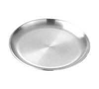 OUNONA Plateau Rond Acier Inoxydable pour Buffet Plateau de Service Polyvalent pour Pizza Salade et Apéritifs à Viande Épais avec Finition Martelée