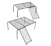 OUNONA Plateforme en Fer Support pour L'alimentation des Petits Animaux avec Échelle pour Poulailler 2pcs Décor de Cage Noir Adapté aux Poussins