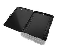 OUNONA Porte-bloc Noir en Polypropylène avec 2 Compartiments Haute Capacité pour Infirmières et Bureau, Maintien Sécurisé des Documents A4 pour Organisation