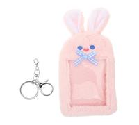 OUNONA Porte-Cartes Kawaii Lapin avec Porte-clés Étui pour Cartes Identité Crédit Organisateur de Cartes Mignon et Pratique