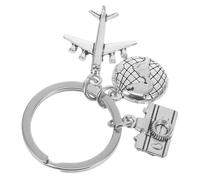 OUNONA Porte-clés Avion Et Globe Rigide Alliage Accessoire De Voyage Léger Et Pratique Porte Clef Pour Sac Et Sac à Dos Cadeau Souvenir De Voyage