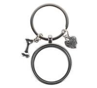 OUNONA Porte-clés commémoratif pour Animaux de Compagnie avec Support pour Poils et Photo, Pendentif urne funéraire pour Cendres de Chien, Cadeau de deuil, Contient des Poils de Chien argentés