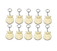 OUNONA Porte-Clés en Bois Animal de Dessin Animé Lot de 10 Set de Pendentifs Décoratifs Accessoire pour Garçon et pour Paquet à Main et Ceinture Créatif et Original