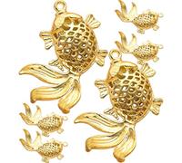 OUNONA Porte-Clés Poisson Rouge en Laiton Décoratif et Chic 6 Pcs Pendentifs de Bricolage pour Colliers et Accessoires Breloques Suspendues