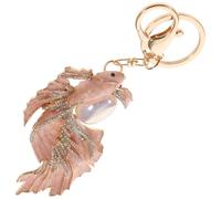 OUNONA Porte-Clés Poisson Rouge en Métal avec Paillettes Pendentif Décoratif de Poisson Ornement Brillant pour Paquet à Main Accessoire Coloré Rose Pêche