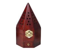 OUNONA Porte-encens Bois Pyramide Vintage Brûleur Aromathérapie Décoratif pour Cônes Encens Accessoire Maison pour Chambre Bureau et Yoga Style Bois Antique