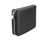OUNONA Portefeuille RFID en Cuir de Vachette Noir Multifonction, Petit Format Compartiments pour Passeport et Cartes, pour Présents de Vacances ou Anniversaires