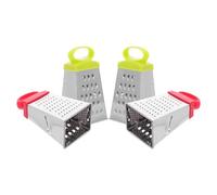OUNONA Râpe à fromage en acier inoxydable, lot de 4 pièces, trancheuse manuelle compacte, râpe multifonction sécurisée pour cuisine - fromage, ail, gingembre, légumes, pommes de terre