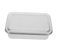 OUNONA Rectangular Stainless Steel Cake Pan With Cover Bakeware For Baking Storing And Displaying Desserts Easy To Clean Multipurpose Tray For Tiramisu And More