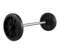 OUNONA Roues De Poubelle En Caoutchouc Avec Arbre Creux, Accessoires De Poubelle En Plastique, 48cm, Noir
