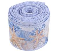 OUNONA Ruban Océanique Câblé en Polyester et Fil de Fer, 1 Rouleau de 2,5cm pour Loisirs Créatifs, Décoration de Fleur et Ambiance Marine Estivale
