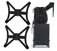 OUNONA Sangles à Bagages élastiques réglables en Polyamide Noir, Lot de 2, Ceintures Portables pour Organiser et sécuriser Vos valises Lors des Voyages