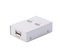OUNONA Sélecteur USB 2.0 Partage Imprimante et Scanner Automatique sans Fil, Commutateur Bidirectionnel Argenté en Plastique et Métal pour Bureau et Maison