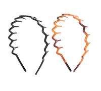 OUNONA Serrage-tête à Dents En Plastique 2pcs Pour Femme Bandeau Antidérapant Noir Et Écaille Accessoire De Coiffure Pour Occasions Spéciales