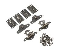 OUNONA Set de Loquets et Charnières Vintage pour Boîte Bois Accessoires Rétro Antique pour Coffrets Bijoux Armoires et Projets DIY Ensemble Moraillons Charnières