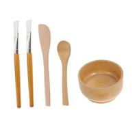 OUNONA Set Outils Bois pour Masque Visage DIY Bol à Masque Naturel avec Brosse Cuillère Spatule et Kit Réutilisable et Sain pour Soins Faciaux